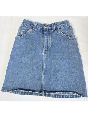 Vintage Girls Denim Skirt Size 8 A-Line Classic Casual Jean Skirt Mini USA Made